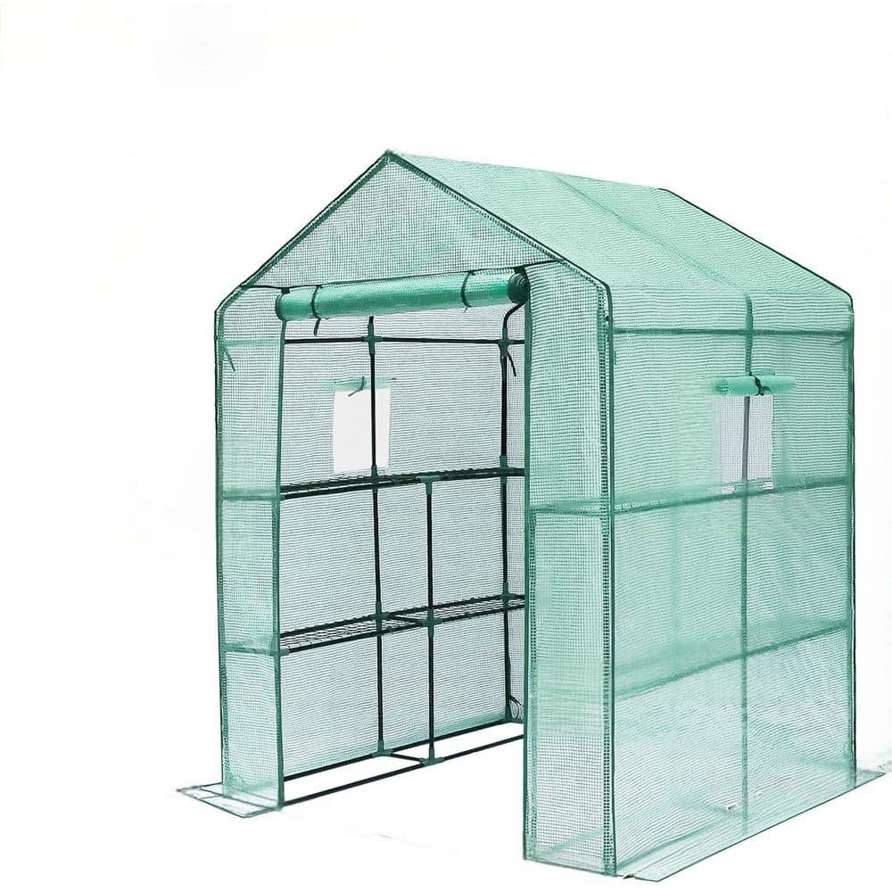 OGETFUUR 57 in. W x 57 in. D x 76 in. H Greenhouse for Outdoors