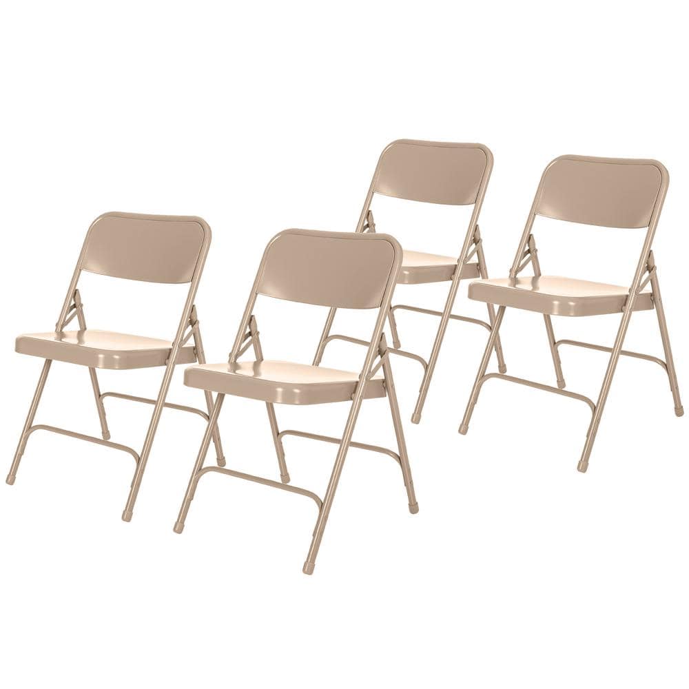 Bernadine Dining Folding Chair With Metal Seat, Beige (Pack of 4) price history on PriceWatchPro