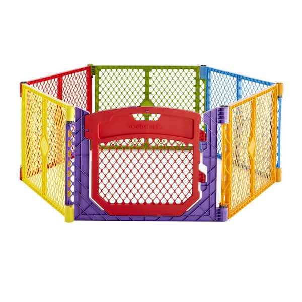 TODDLEROO BY NORTH STATES 26 in. Superyard Color play Ultimate 6-Panel Baby Play Yard