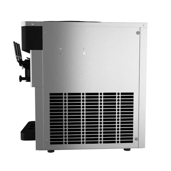 BZD 12.7 qt. Soft Ice Cream Maker in Stainless Steel with Compressor, LCD Display, Pre-cooling Function, 5.3-7.4 Gal/H