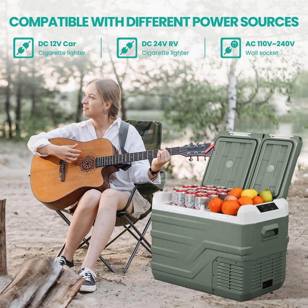 Alpicool 33 qt. Dual Zone Gray Portable Car Refrigerator