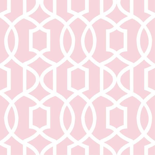 NuWallpaper Pink Grand Trellis Peel and Stick Wallpaper