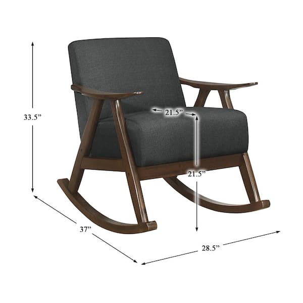 Modern Dark Wood Rocking Chair Baxton Studio Marlena Mid-Century