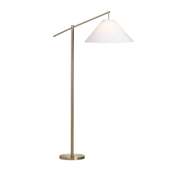 CRESTVIEW COLLECTION 68.25 in. Gold Brushed Modern Arc Floor Lamp