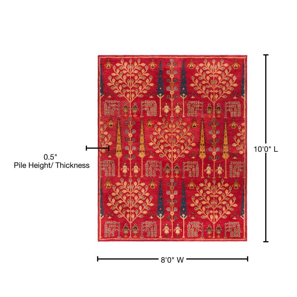 Heritage Red Hand-Tufted Wool 8' x 10' Area Rug