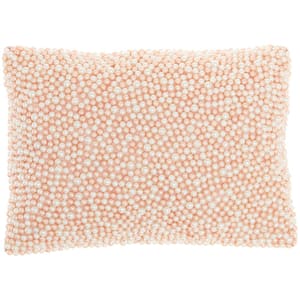 Luminescence Blush Textured 14 in. x 10 in. Rectangle Throw Pillow