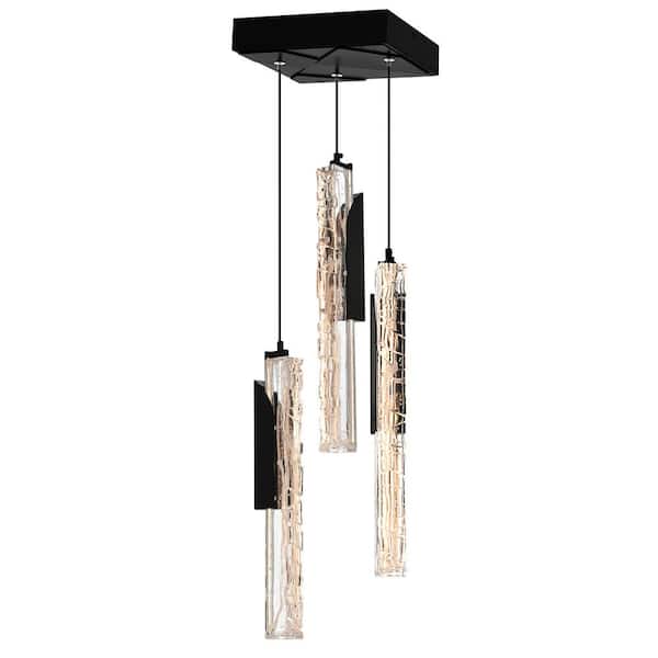 Valira Integrated LED 8in. 3 Light Black Mini Pendant