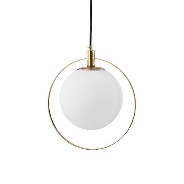 Warehouse of Tiffany Pavlina 11 in. 1-Light Indoor Black and Brass Finish Bubble Pendant Light with Light Kit