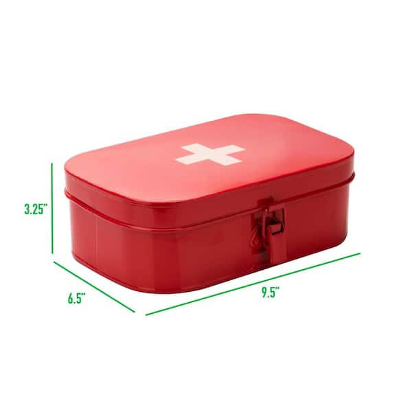 Mind Reader First Aid Kit Storage Box in 1AIDBASE-RED - Home Depot