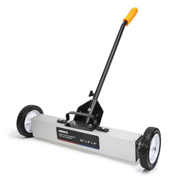 NEIKO 24 in. Rolling Magnetic Sweeper with Wheels, 50 lbs. Capacity ...