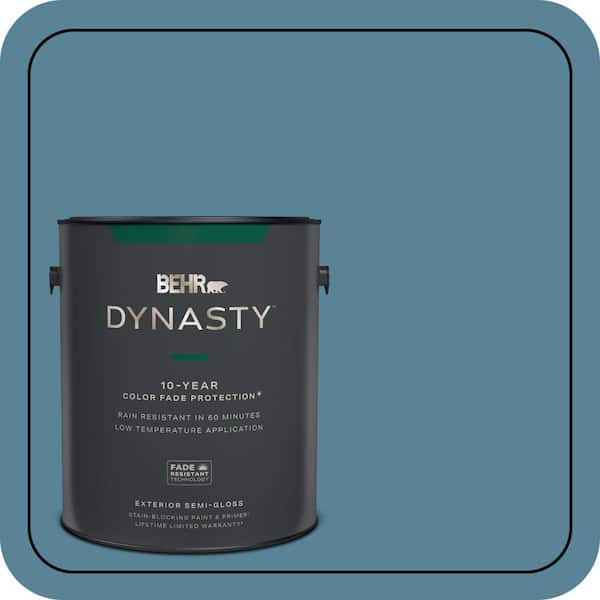 BEHR DYNASTY 1 gal. #S480-5 Blue Moon Bay Semi-Gloss Enamel Exterior Stain-Blocking Paint & Primer