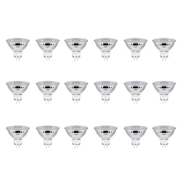 20-Watt Equivalent MR16 GU5.3 Bi-Pin Dimmable Track Lighting 90+ CRI Chrome LED Flood Light Bulb, Bright White (18-Pack)