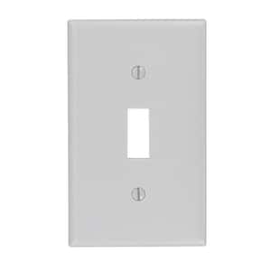 1-Gang 1-Toggle Standard Size Plastic Wall Plate, Gray