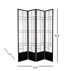 7 ft. Black 4-Panel Room Divider