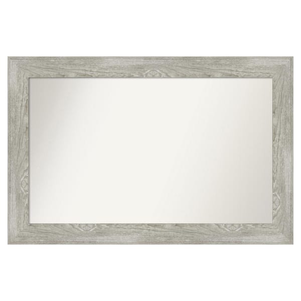 Amanti Art Dove Greywash 44 in. x 29 in. Custom Non-Beveled Distressed Recyled Polystyrene Bathroom Vanity Wall Mirror