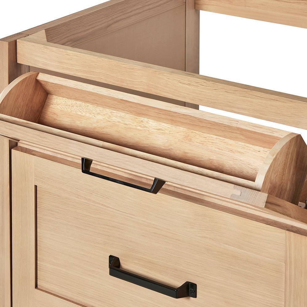 Monroe 67" Light Oak Double Vanity with White Quartz Top