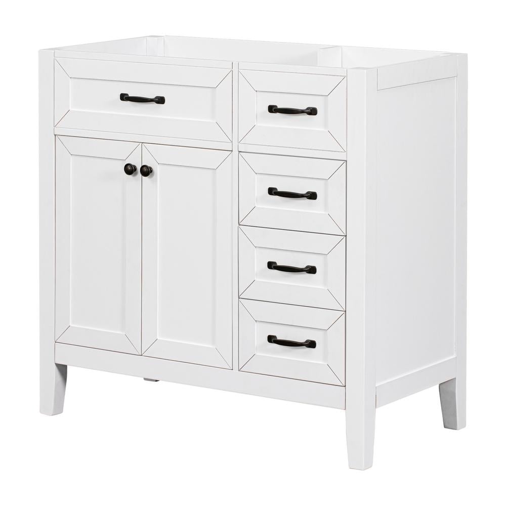 36 in. W x 18 in. D x 35 in. H Bath Vanity Cabinet without Top in White
