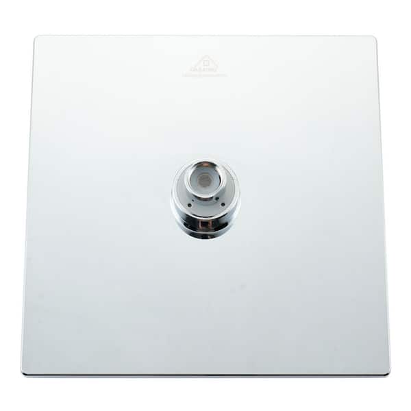 1-Spray Patterns 9 in. Single Wall Mount Square Rain Fixed Shower Head with Self-Cleaning Nozzles in Chrome