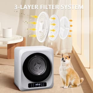 1.5 cu. ft. vented Front Load Electric Dryer in White with Sensor Dry, UV Sterilizaiton, Digital Touch Panel