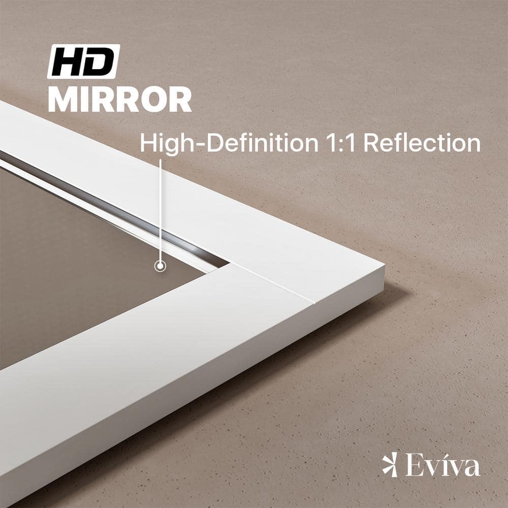 Aberdeen 48" White Wood Rectangular Bathroom Vanity Mirror