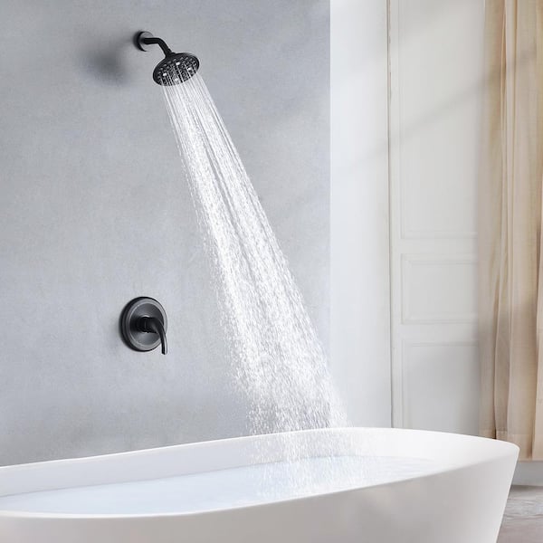 Single-Handle 5-Spray Shower Faucet in Matte Black (Valve Included)