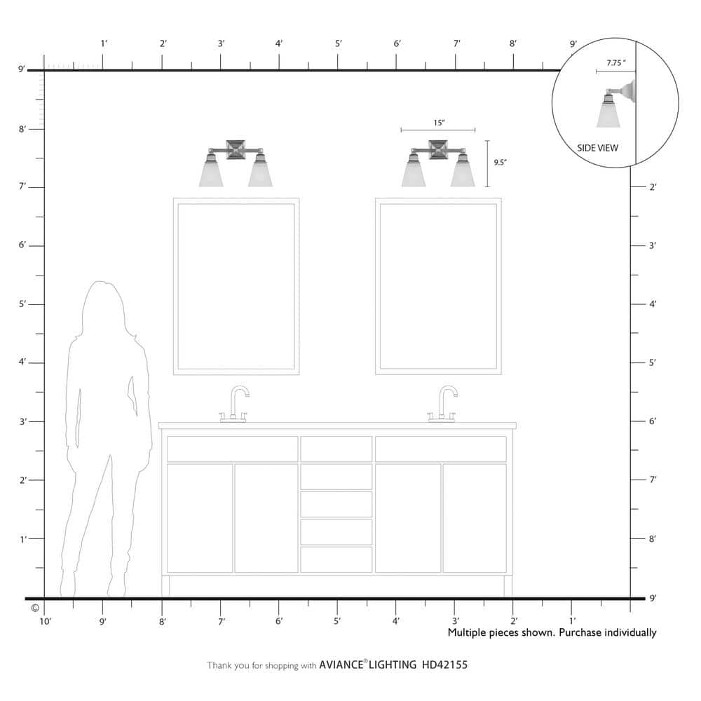 Elegant Polished Brass 2-Light Vanity with Satin Glass Shades