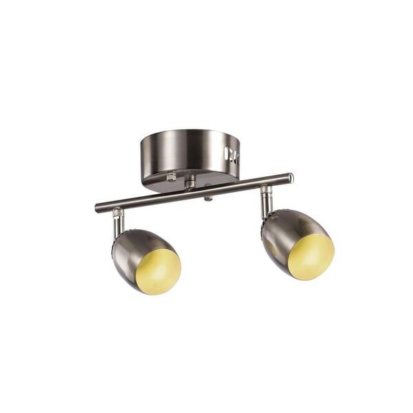 Bel Air Lighting 2-Light Brushed Nickel LED Track Light