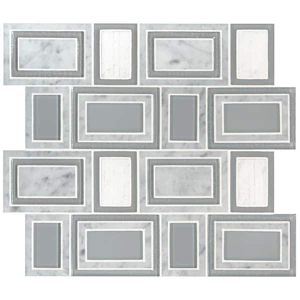MSI Soho Stax 11.25 in. x 13 in. Mixed Glass Stone Look Wall Tile (9.4 sq. ft./Case)