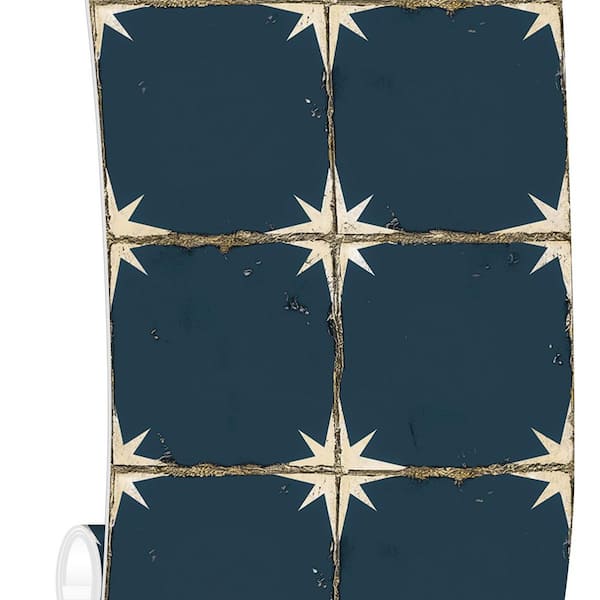 24 in. x 120 in. Vinyl Peel and Stick Tiles Backsplash, Floor and Wall Tile for Kitchen, Navy Blue (20 sq. ft. / Roll)