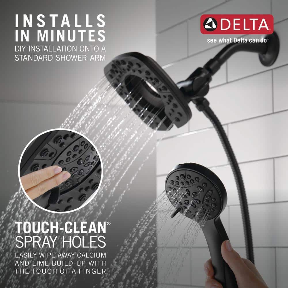 Matte Black Dual Shower Head with Handheld Spray