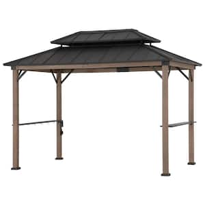 8 ft. x 12 ft. Hammered Brown Churchill Cedar Framed Grill Gazebo with exclusive AC Power Port