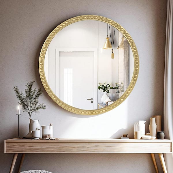 WallBeyond Black Round Wall Mirror 24 inch Circle Mirror for Bathroom with  Metal Framed Mirror for Bathroom, Vanity, Living Room, Entryway Home Decor