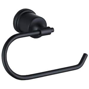 Wall-Mount Single Post Toilet Paper Holder in Black