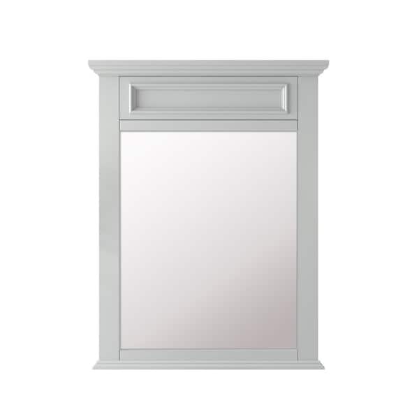 Sadie 28 in. W x 36 in. H Rectangular Wood Framed Wall Bathroom Vanity Mirror in Dove Gray