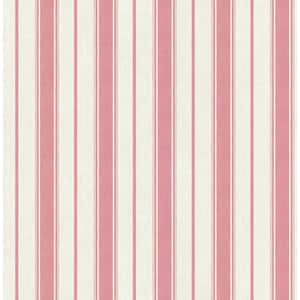 Cranberry Eliott Linen Stripe Paper Unpasted Nonwoven Wallpaper Roll 60.75 sq. ft.