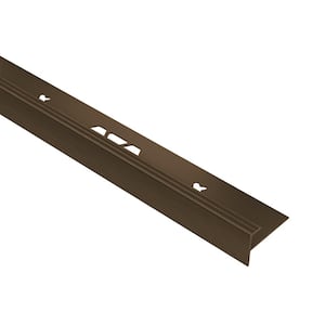 Vinpro-Step Brushed Antique Bronze Anodized Aluminum 5/32 in. x 8 ft. 2-1/2 in. Metal Resilient Tile Edge Trim