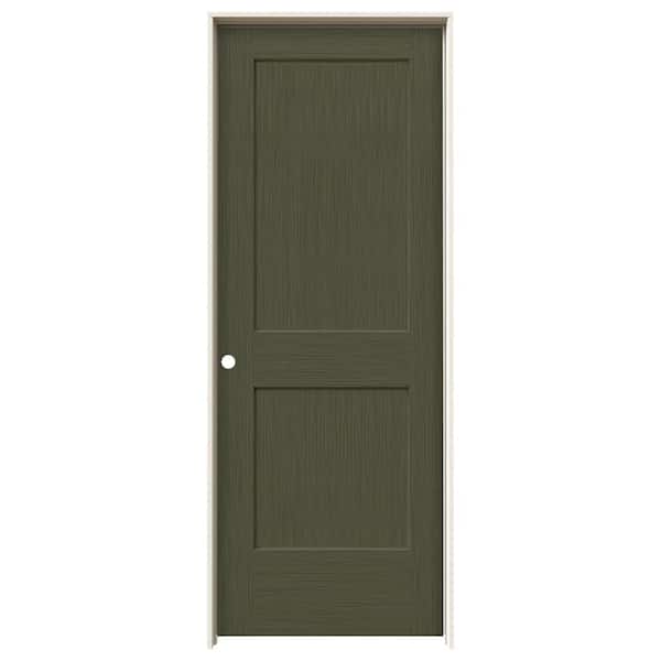 JELD-WEN 32 in. x 80 in. Monroe Juniper Stain Right-Hand Solid Core Molded Composite MDF Single Prehung Interior Door