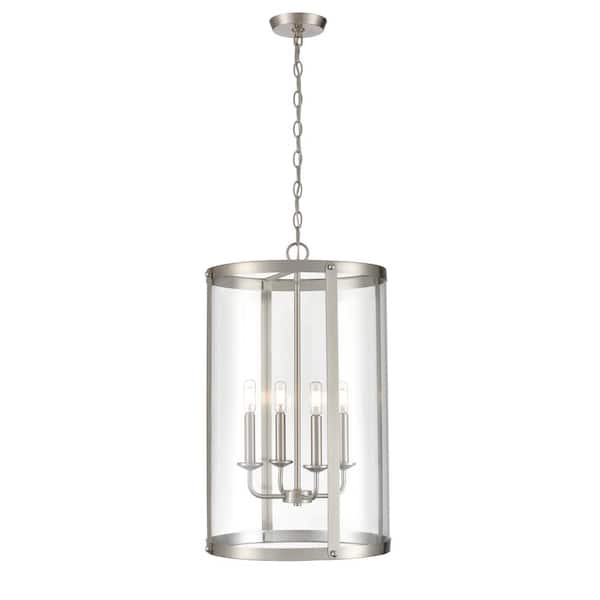 Aydenn 240-Watt 4-Light Brushed Nickel Pendant-Light Clear Shade