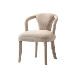 Palmer Modern Gold Dust Tweed Upholstered Dining Armchair