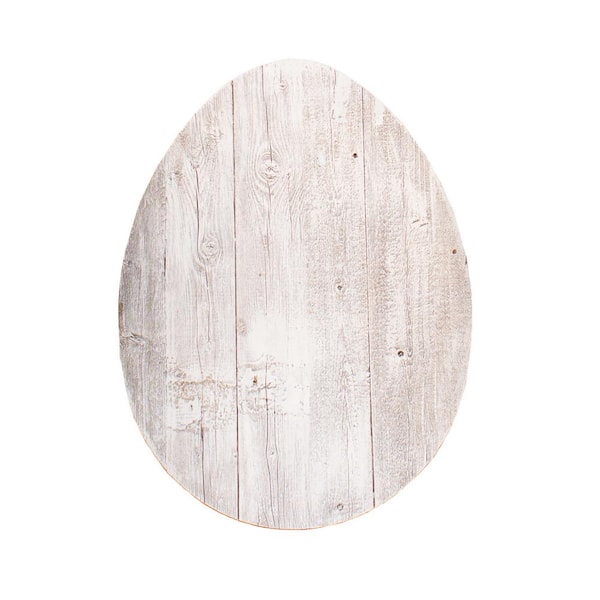 BarnwoodUSA 12 in. Rustic Farmhouse White Wash Wood Egg EasterEgg_WH12 -  The Home Depot