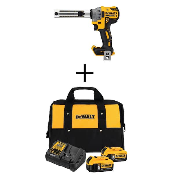 DEWALT 20V MAX XR Cordless Brushless Cable Stripper, (2) 20V MAX XR Premium Lithium-Ion 5.0Ah Batteries, and Charger