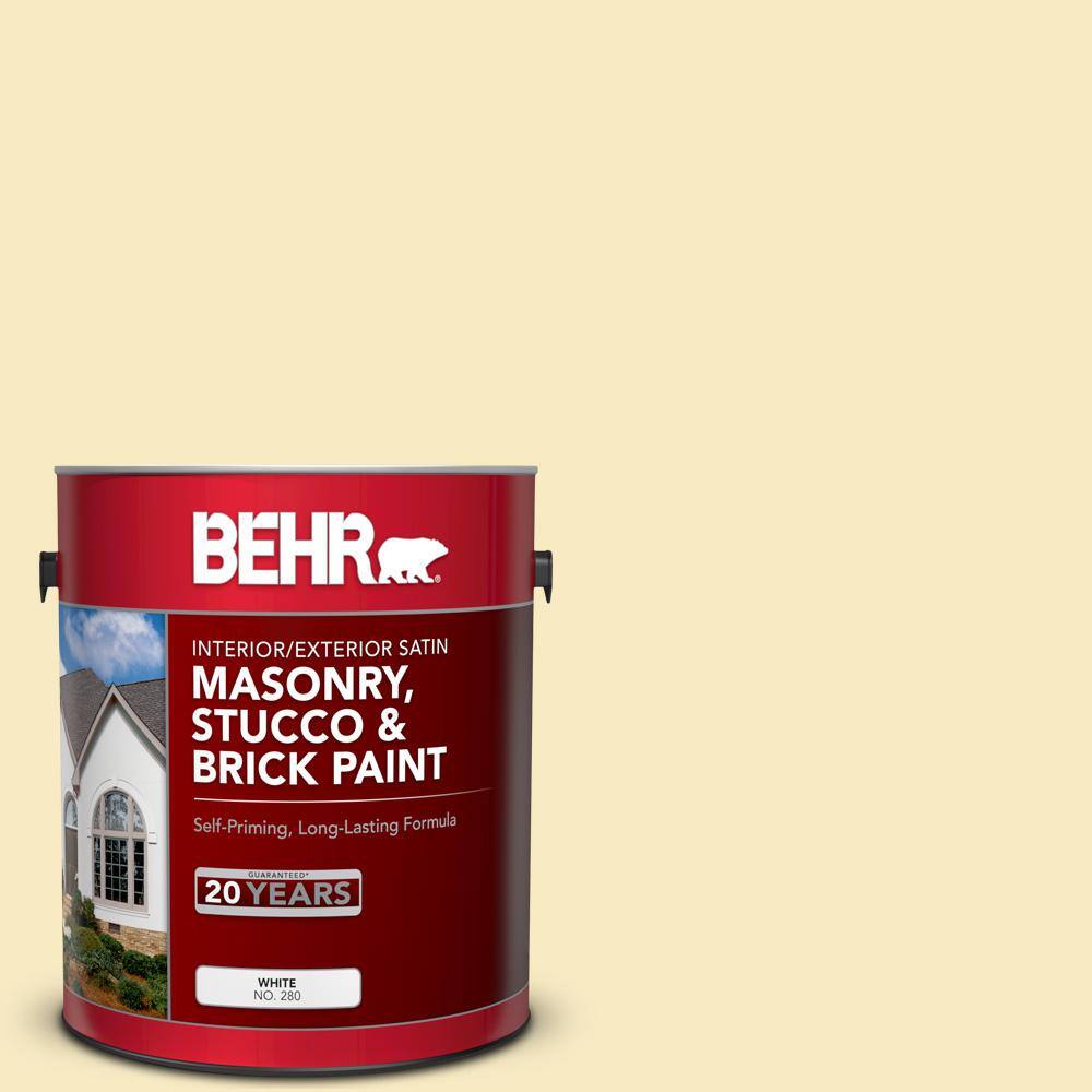 1 gal. #MS-34 Vanilla Satin Interior/Exterior Masonry, Stucco and Brick Pai