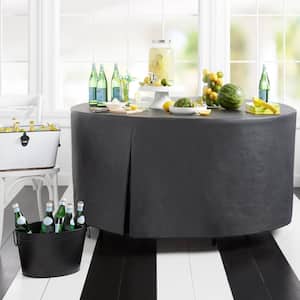 Tablevogue 60 in. W x 60 in. L Black Solid PEVA Fitted Table Cover