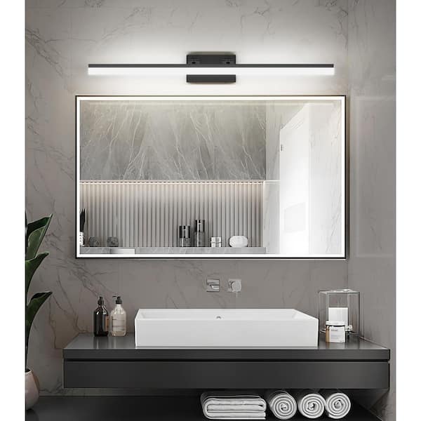 39 in. 1 Light Black LED Vanity Light Bar with Dimmable 5500K Light