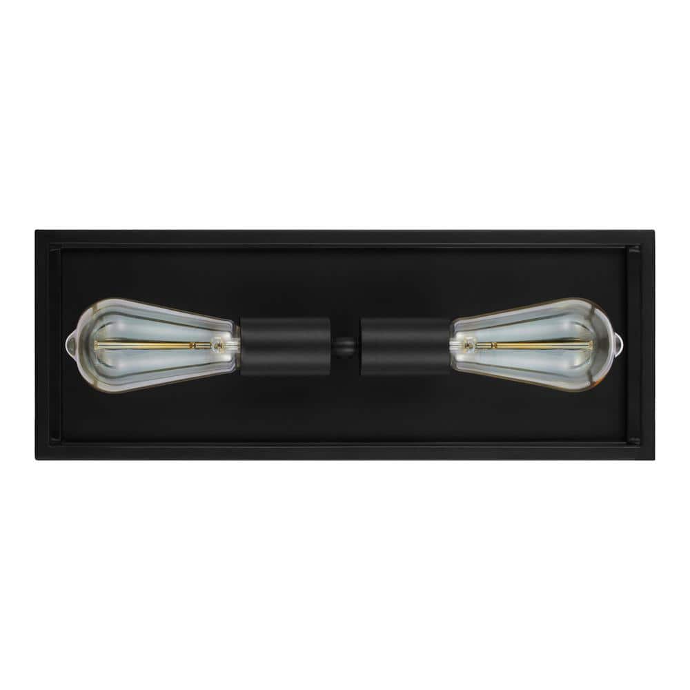 Rollins 6 in. W 2-Light Black Up and Down Wall Sconce