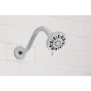 4-Spray Patterns with 1.8 GPM 3.5 in. Tub Wall Mount Single Fixed Shower Head in Chrome