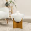 Jennifer Taylor Bridge Ivory White Polyester and Acrylic Blend Boucle  Arched Small Footstool Ottoman 84490-MBW-MY - The Home Depot