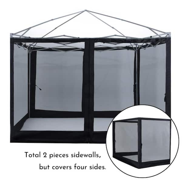 Aoodor 10 ft. x 10 ft. Black Universal Pop Up Canopy Tent Mosquito Mesh  Screen Net Only Mosquito Netting 800-154-BK - The Home Depot