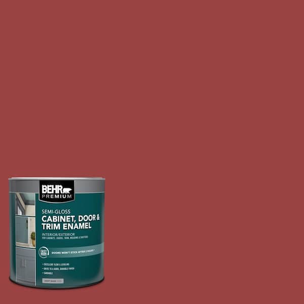 BEHR PREMIUM 1 qt. #MQ1-10 Red My Mind Semi-Gloss Enamel Interior/Exterior Cabinet, Door & Trim Paint