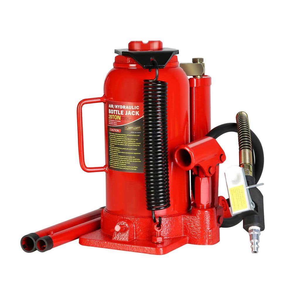 MYWISH 20-Ton Air Hydraulic Bottle Jack with Adjustable Screw